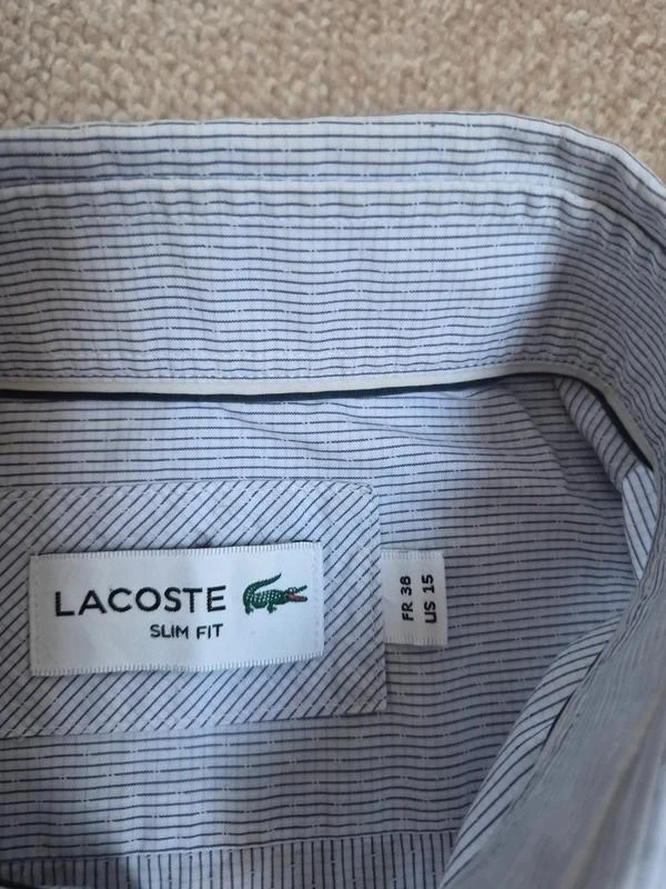 Lacoste camisa a rayas azul claro Slim Fit FR38 – photo 11